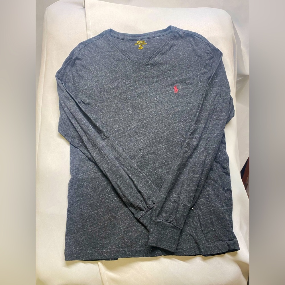 Polo Ralph Lauren Charcoal Long Sleeve V-Neck Sz S